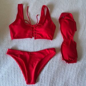 Red swimsuit